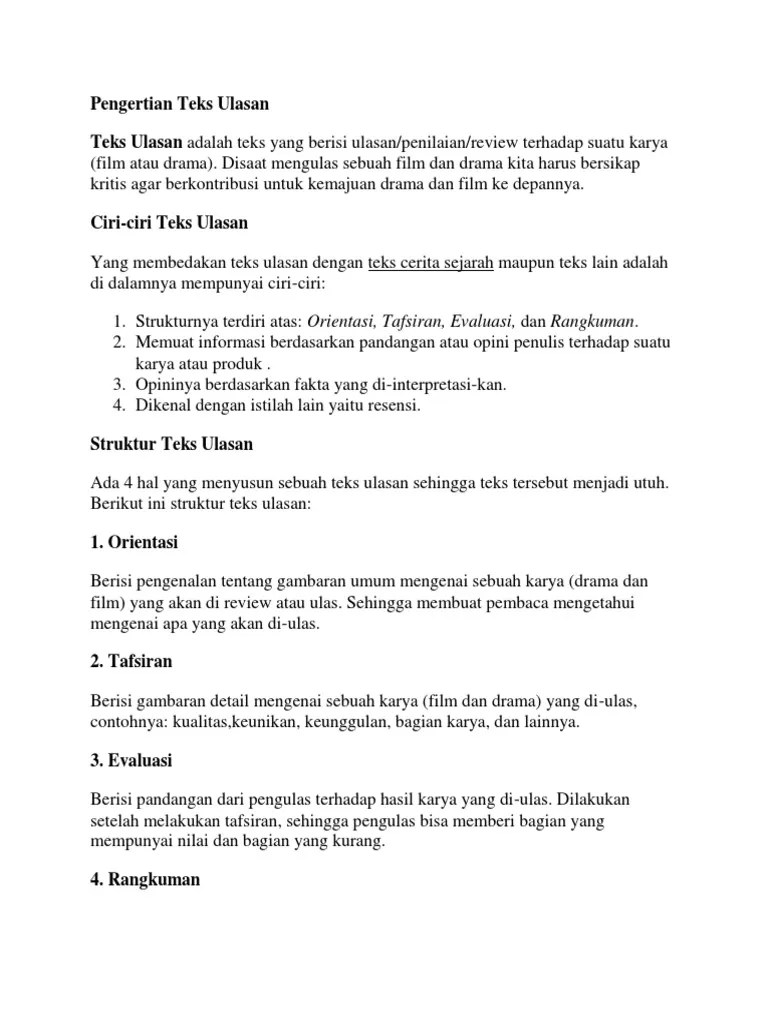 Pengertian Teks Ulasan | PDF