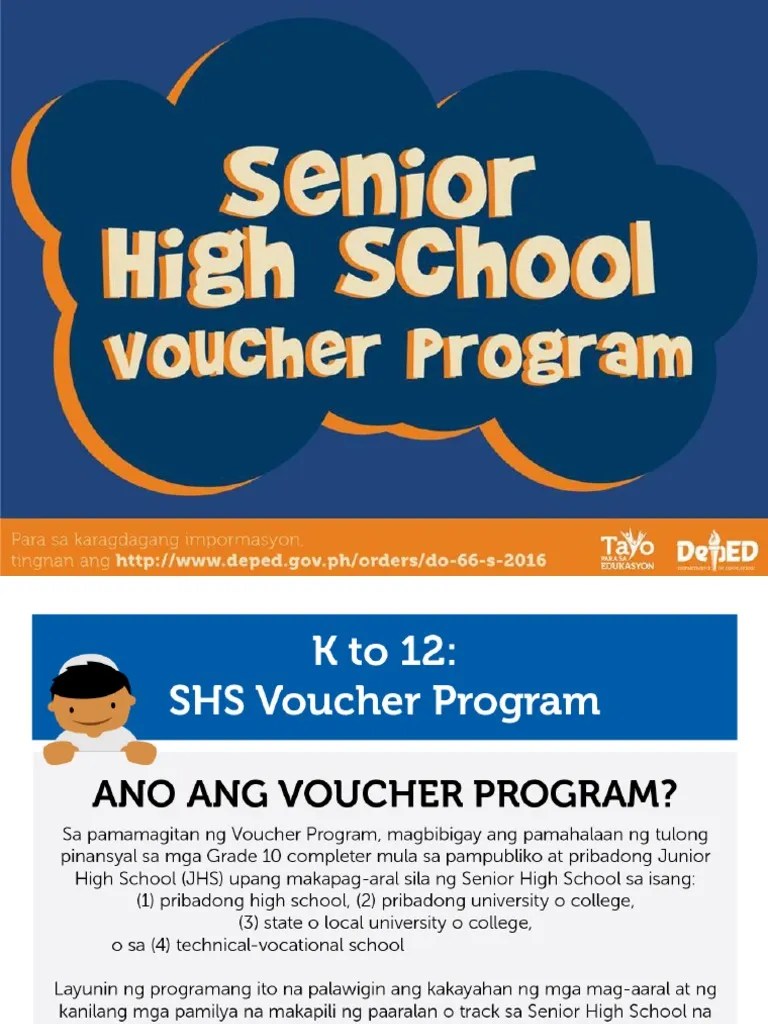 1 DepED SHS Voucher Program PDF School Voucher Government