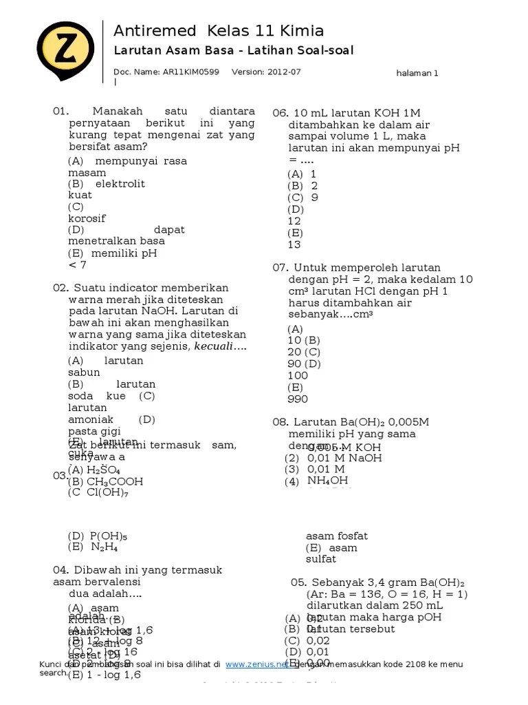 Soal Asam Basa Ref1 | PDF