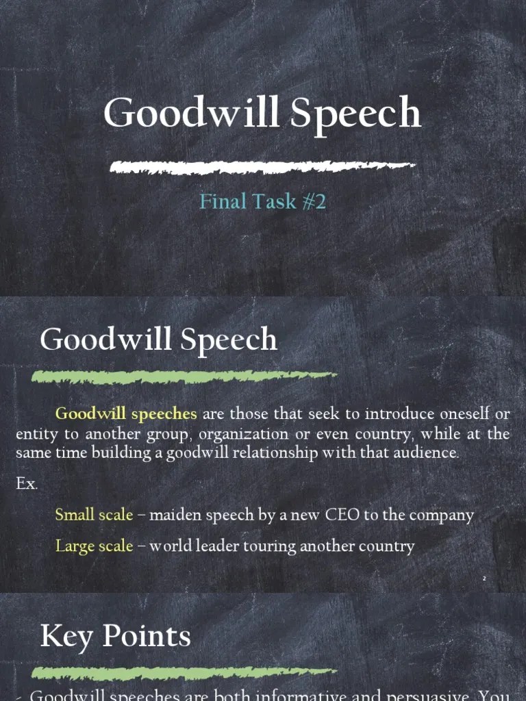Goodwill Speech