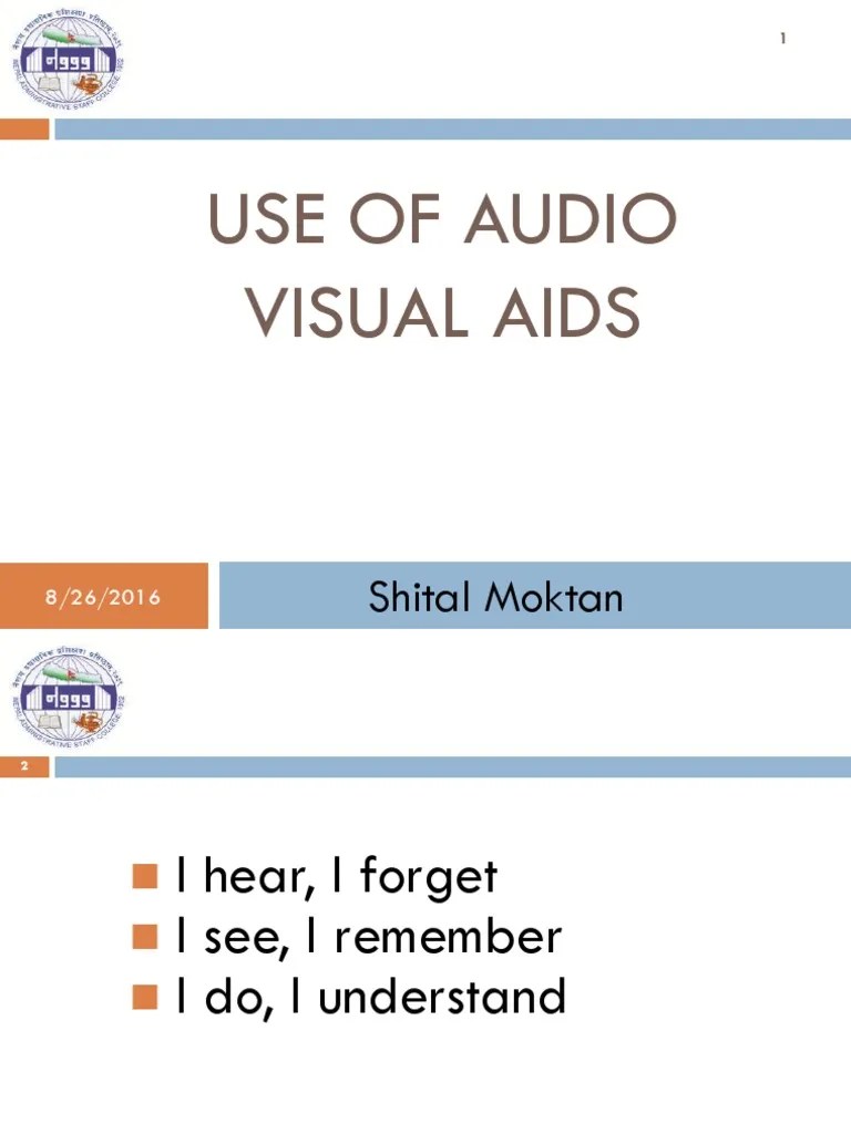 Use of Audio Visual Aids PDF Typefaces Educational Technology