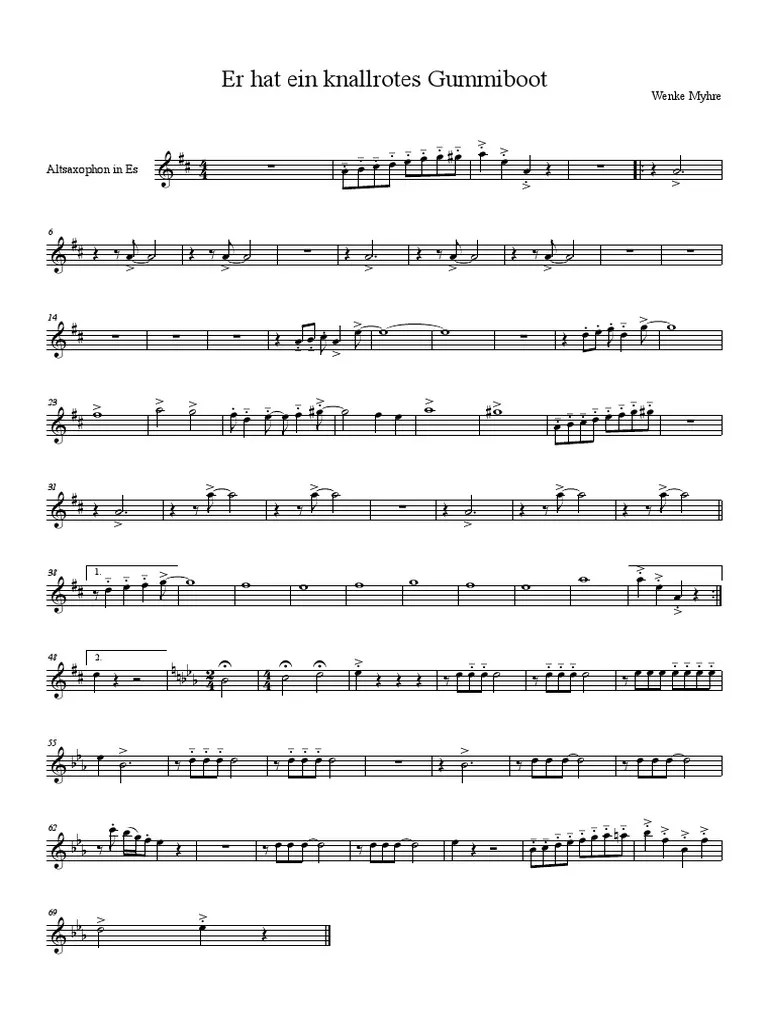 Er hat ein knallrotes Gummiboot Wenke Myhre Calligraphie latin