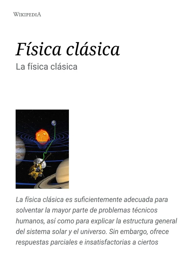 FÃ­sica ClÃ¡sica Wikipedia, La Enciclopedia Libre MecÃ¡nica cuÃ¡ntica