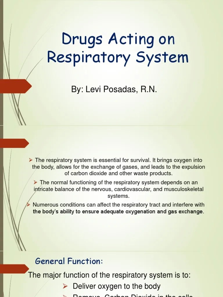 Drugs Acting on Respiratory System Breathing Lung