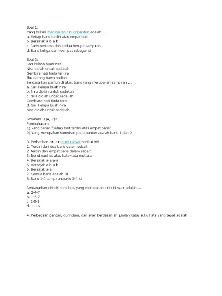 Pantun 3 Bait 4 Baris - Kata Kata Cinta