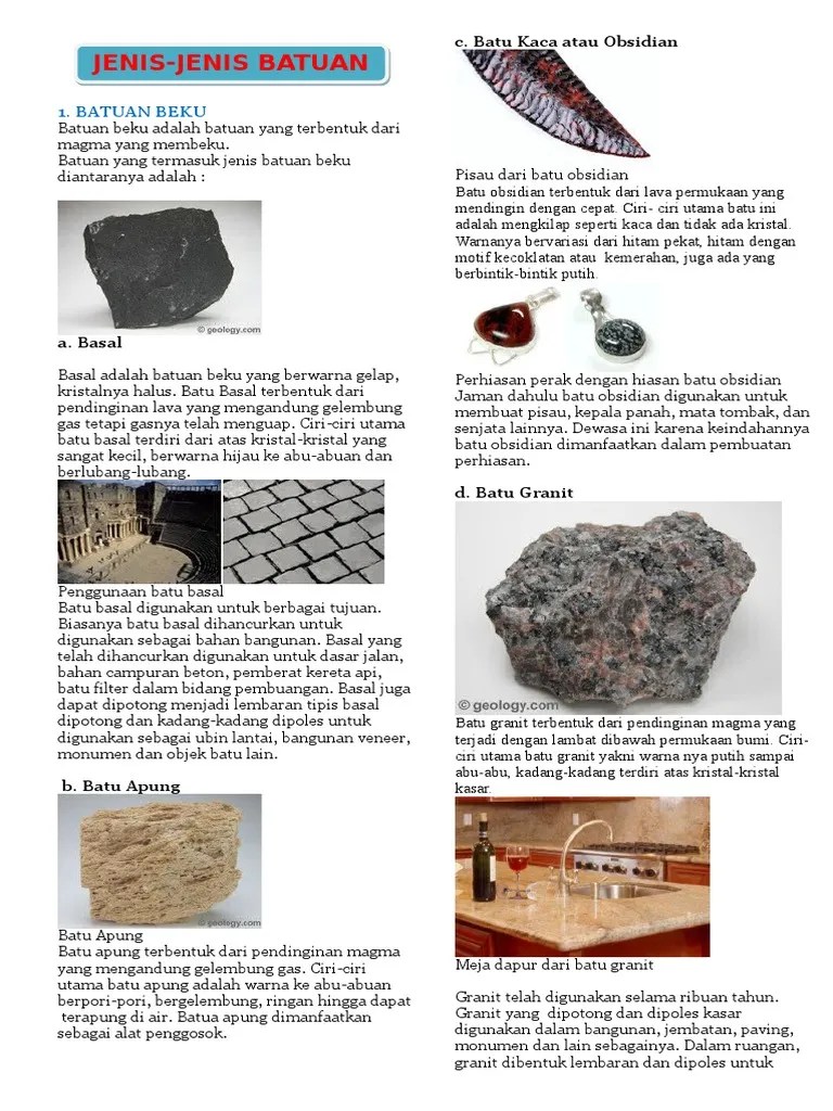 Jenis Batuan-Struktur Bumi-Daur Air-Peristiwa Alam | PDF