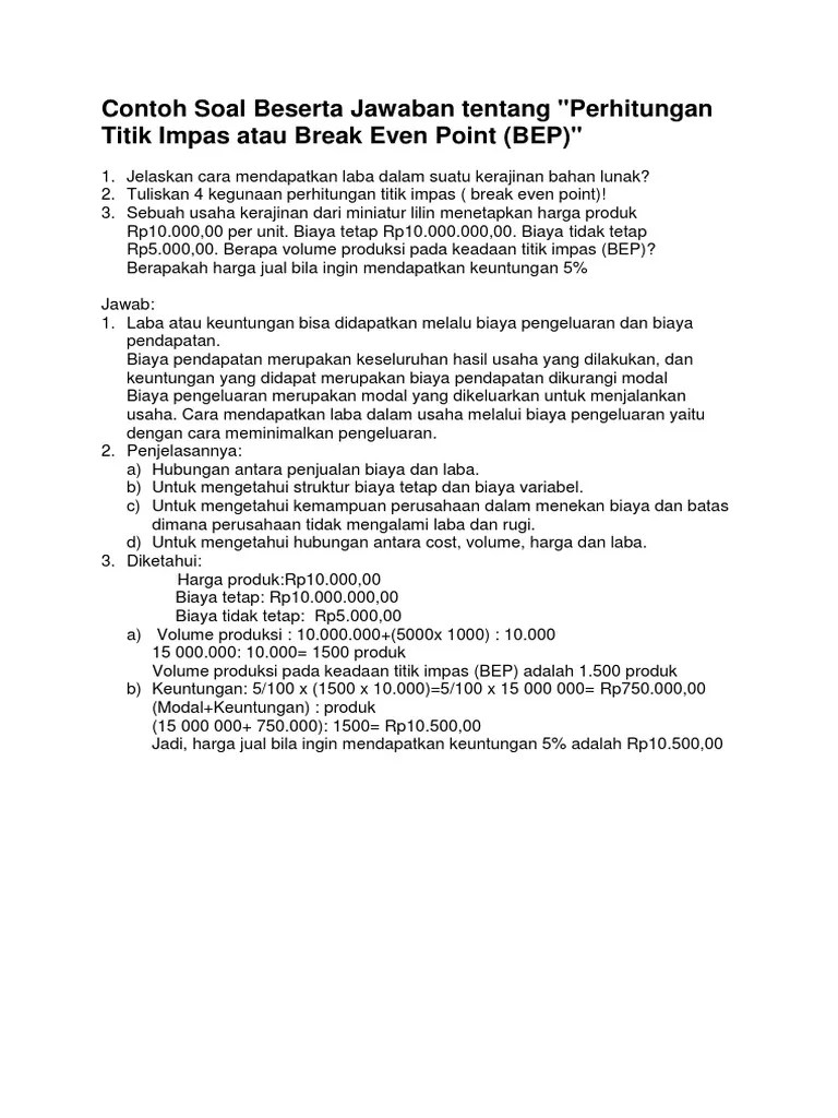 Contoh Soal Manajemen Operasional Tentang Produktivitas