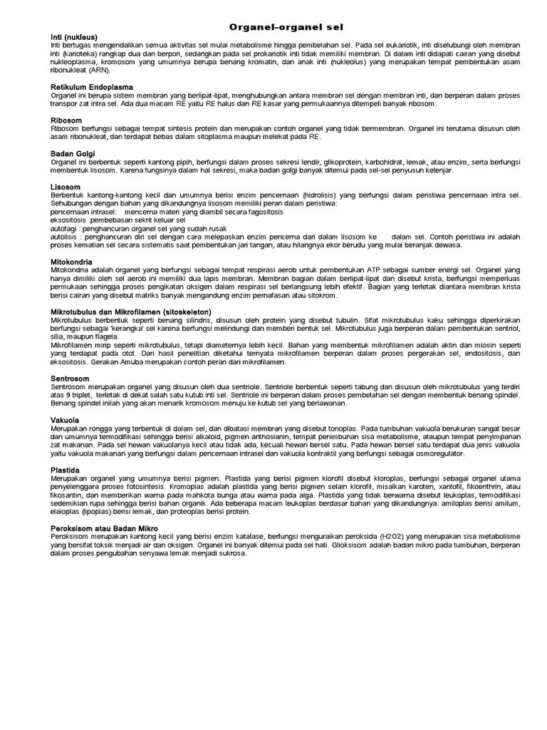 Sel Dan Organelnya | PDF