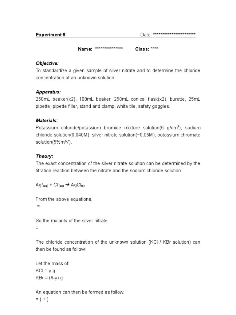 Lab Report Sample[1] Titration Chemistry