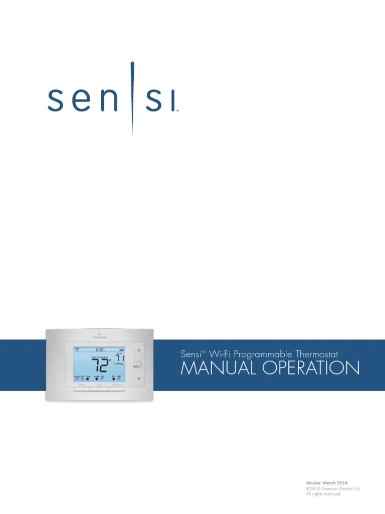 Sensi Wi Fi Thermostat Manual Operation en Us 4849464 | PDF