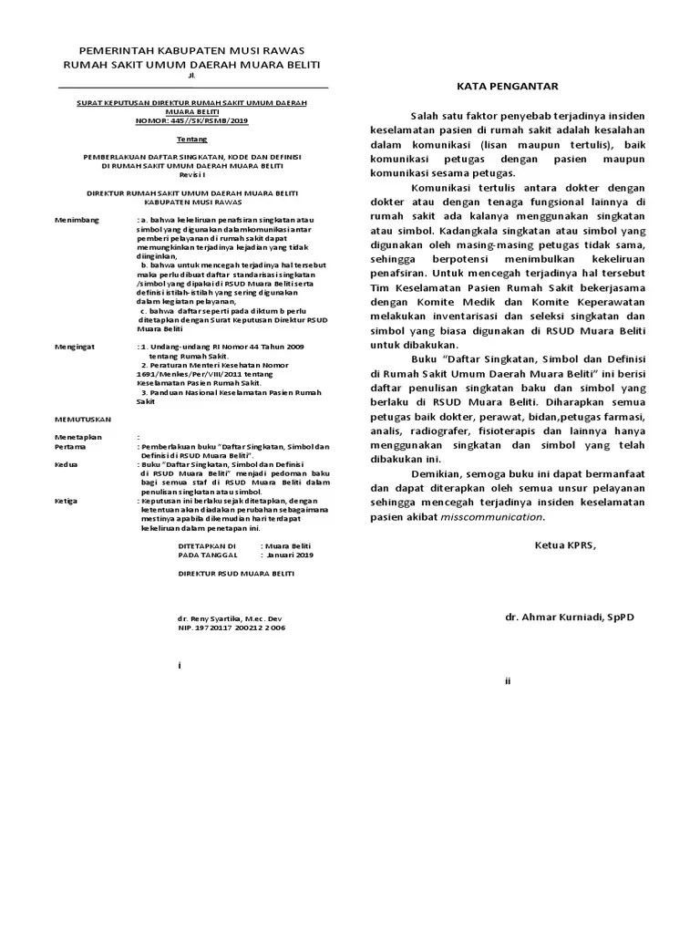 SK Dan Daftar Singkatan &amp; Simbol
