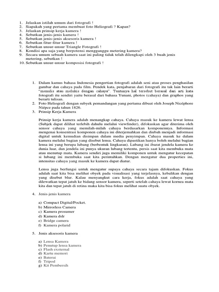 Jelaskan Istilah Umum Dari Fotografi | PDF