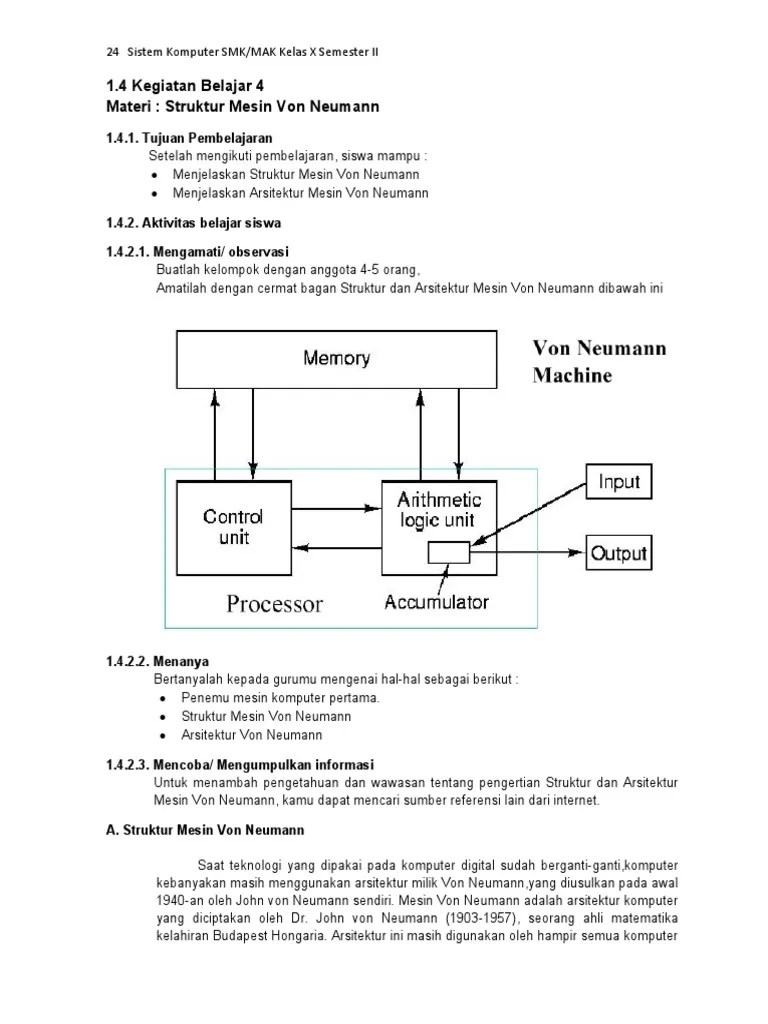 1.4. Struktur Mesin Von Neumann | PDF