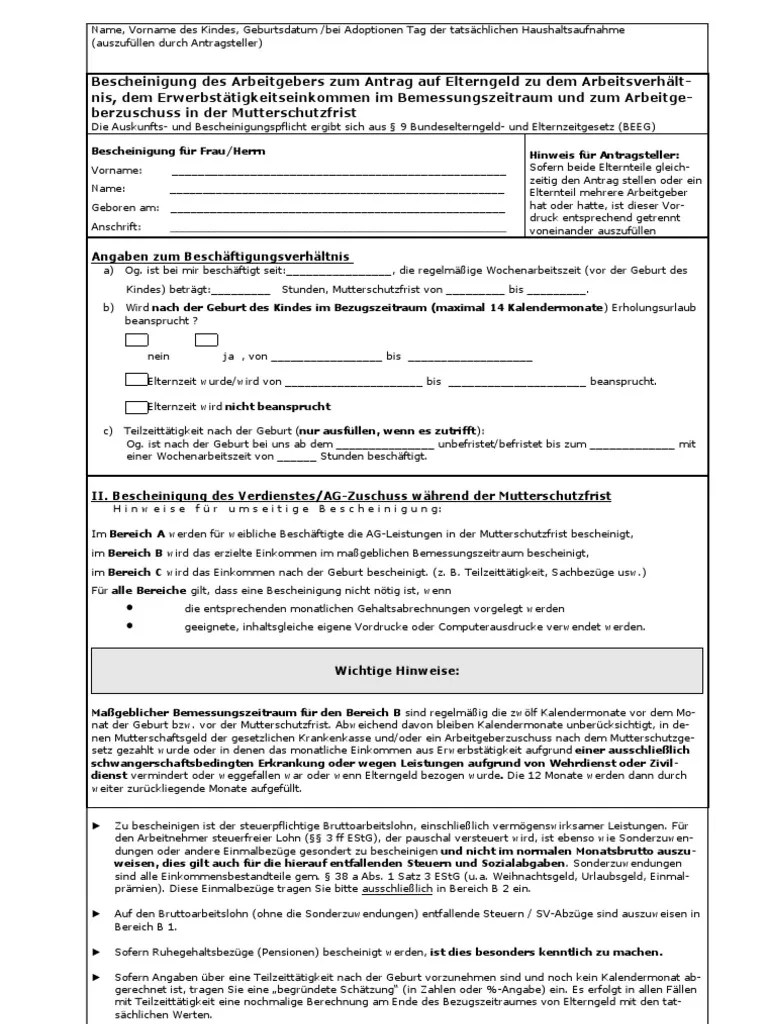 Bescheinigung Arbeitgeber PDF