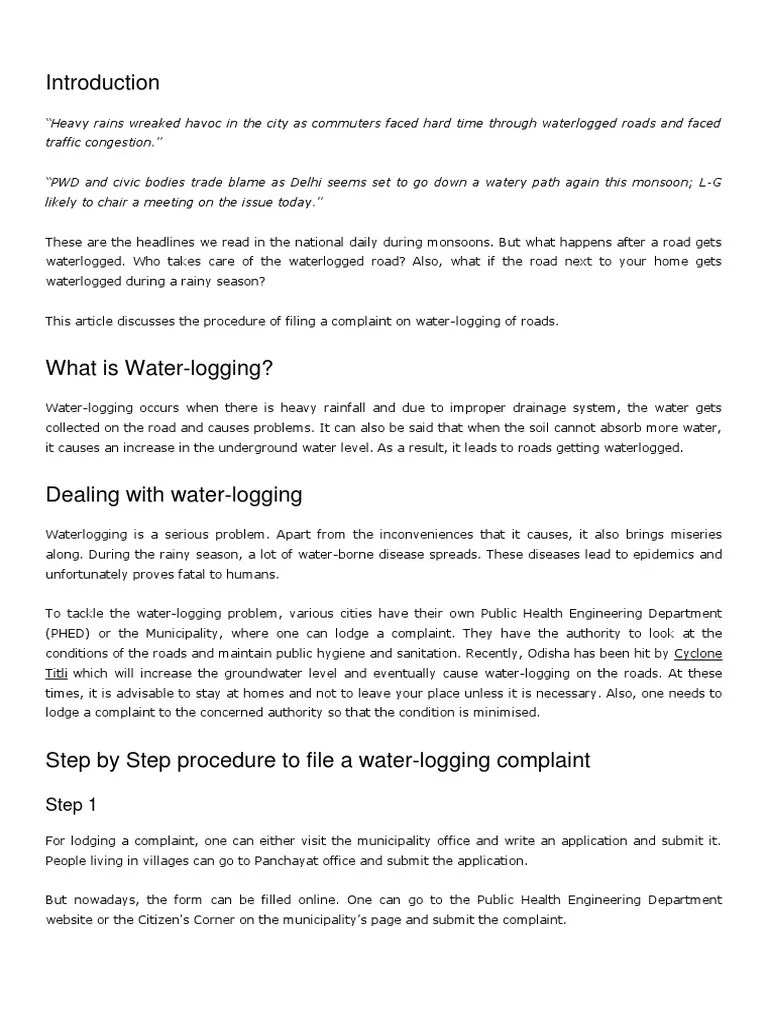 Water Logging PDF Groundwater Drainage