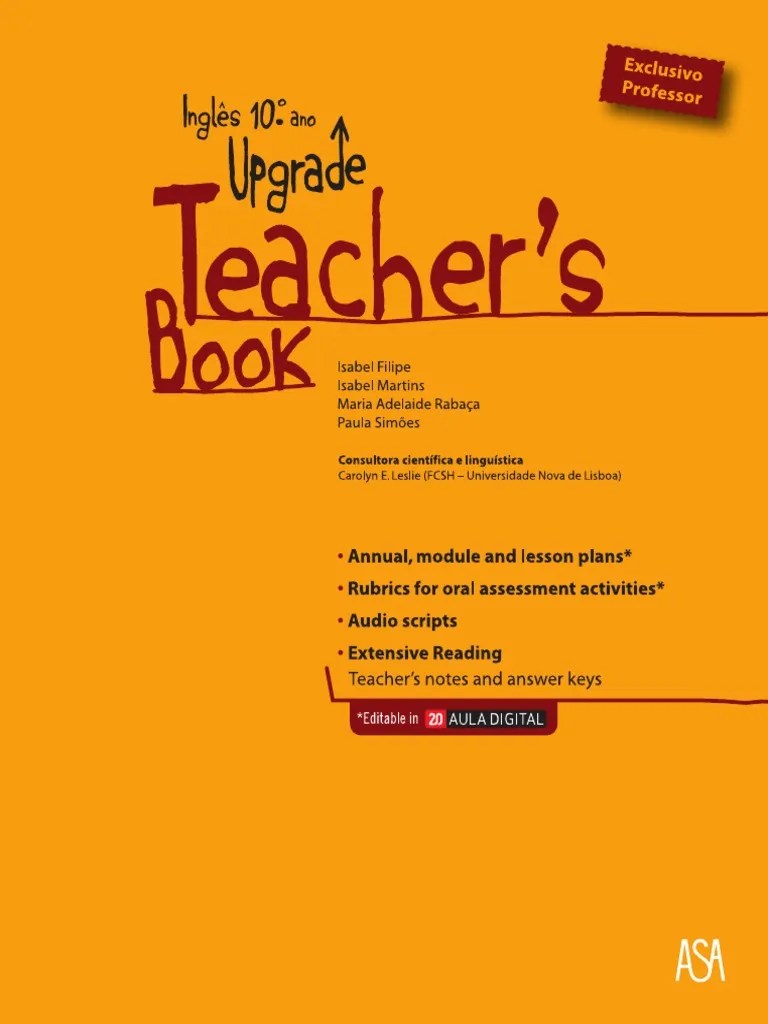 Teacher´s Book Upgrade 10th grade Reading Comprehension Speech