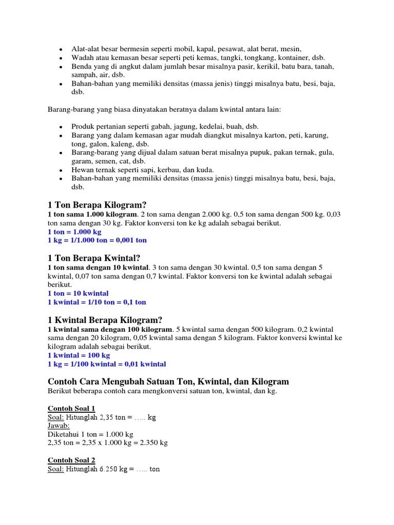 Rumus Berat KG | PDF