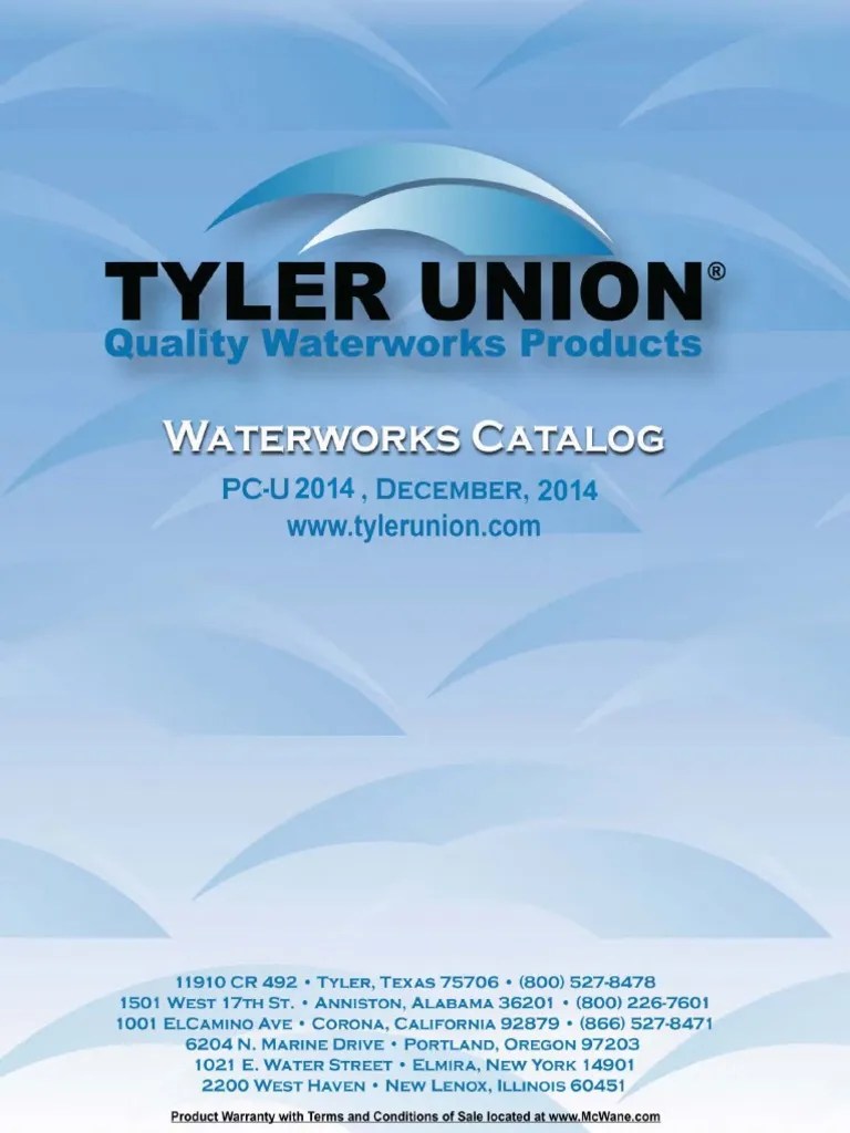 Tyler Union Waterworks Catalog PDF Pipe (Fluid Conveyance
