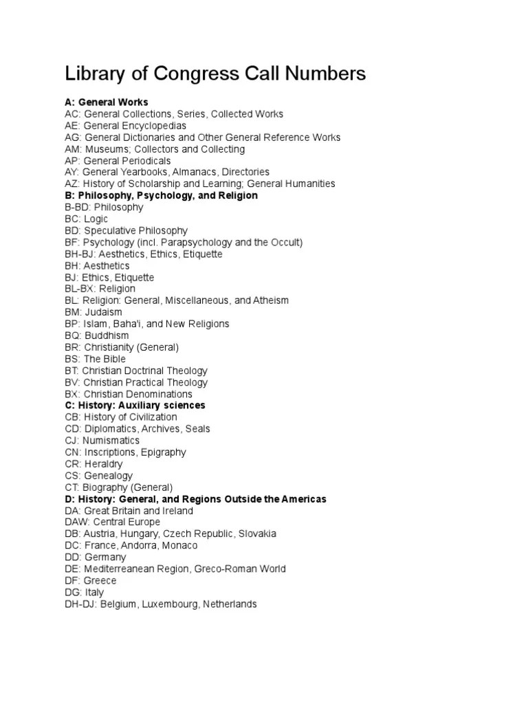 Library of Congress Call Numbers PDF Engineering Medicine