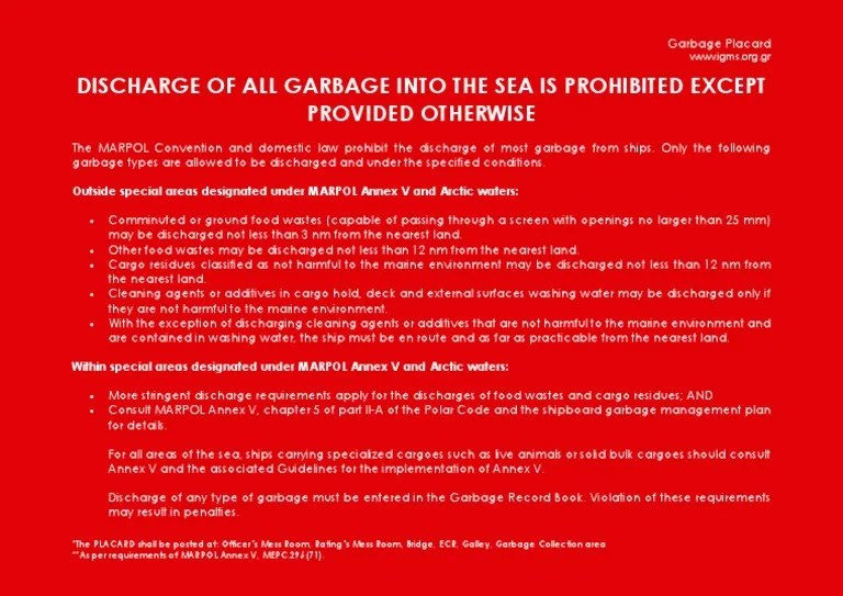 Garbage Management Plan Placard Template | PDF