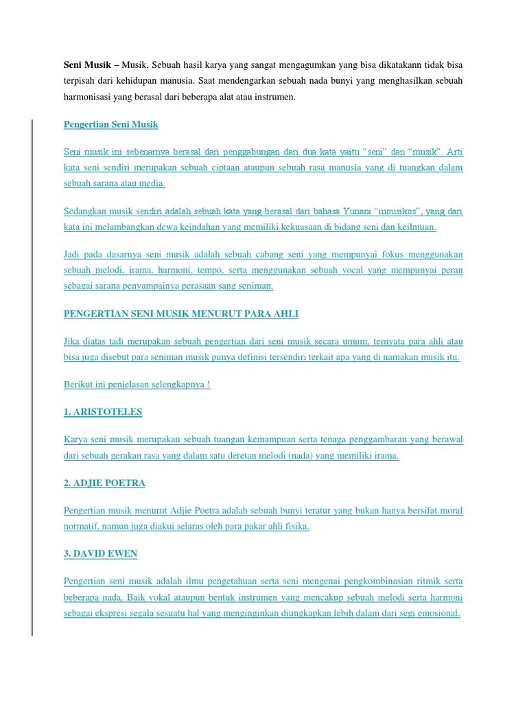 Pengertian Seni Musik Kontemporer Menurut Para Ahli