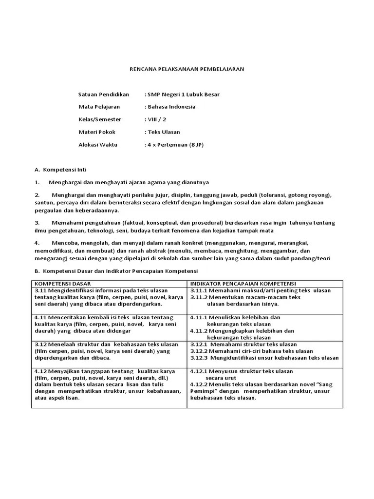 Unsur Kebahasaan Teks Ulasan Laskar Pelangi - Berbagai Teks Penting