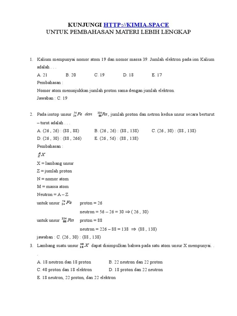 Suatu Unsur X Mempunyai Dua Isotop Berbagai Unsur