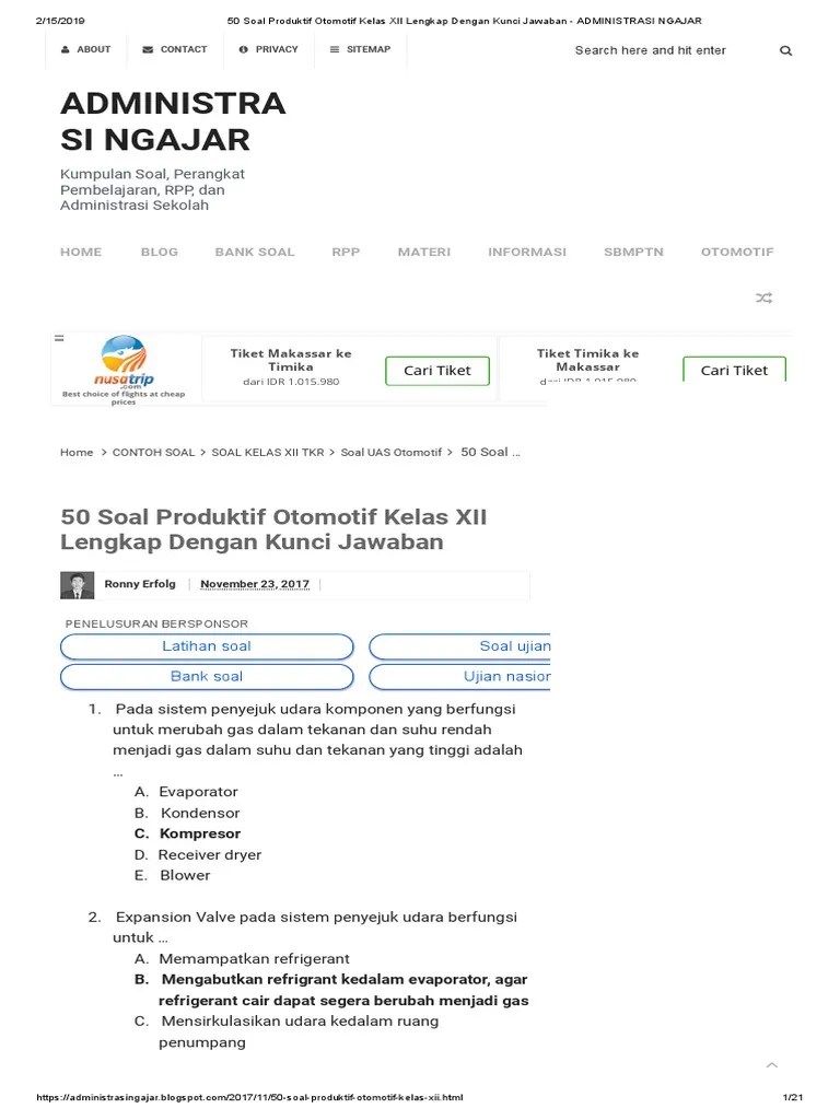 Soal Uas Fisika Smk Teknologi