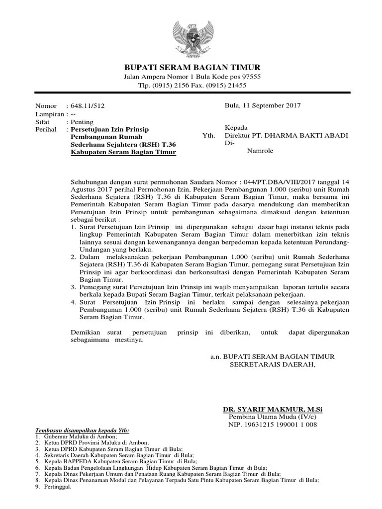 Contoh Surat Izin Prinsip Contoh Surat dan Format