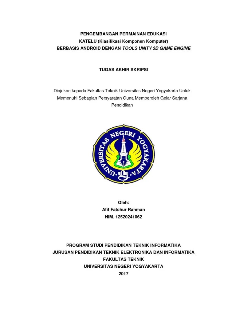 Contoh Judul Skripsi Teknik Informatika Game Edukasi - Tukaffe.com