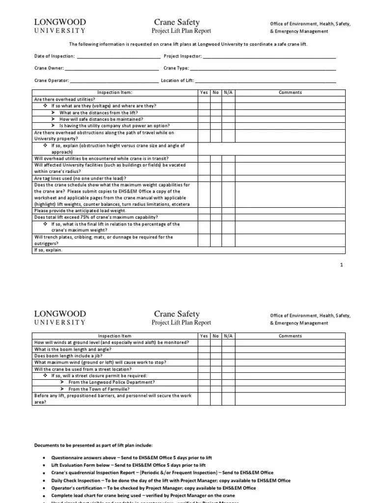 Crane Lift Plan Crane (Machine)