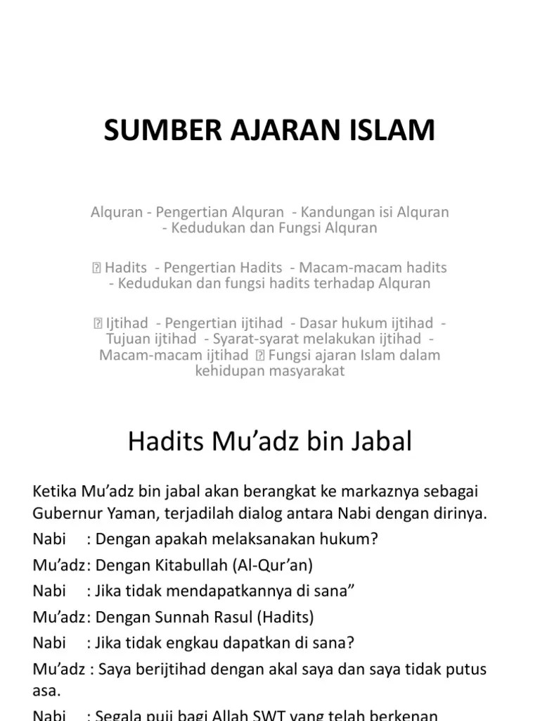 Sumber Ajaran Islam | PDF