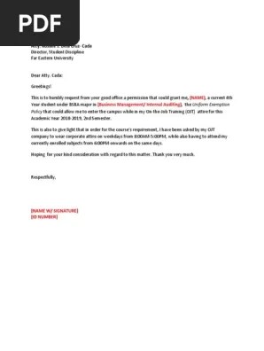 Uniform Exemption Request | PDF | Learning | Behavior Modification