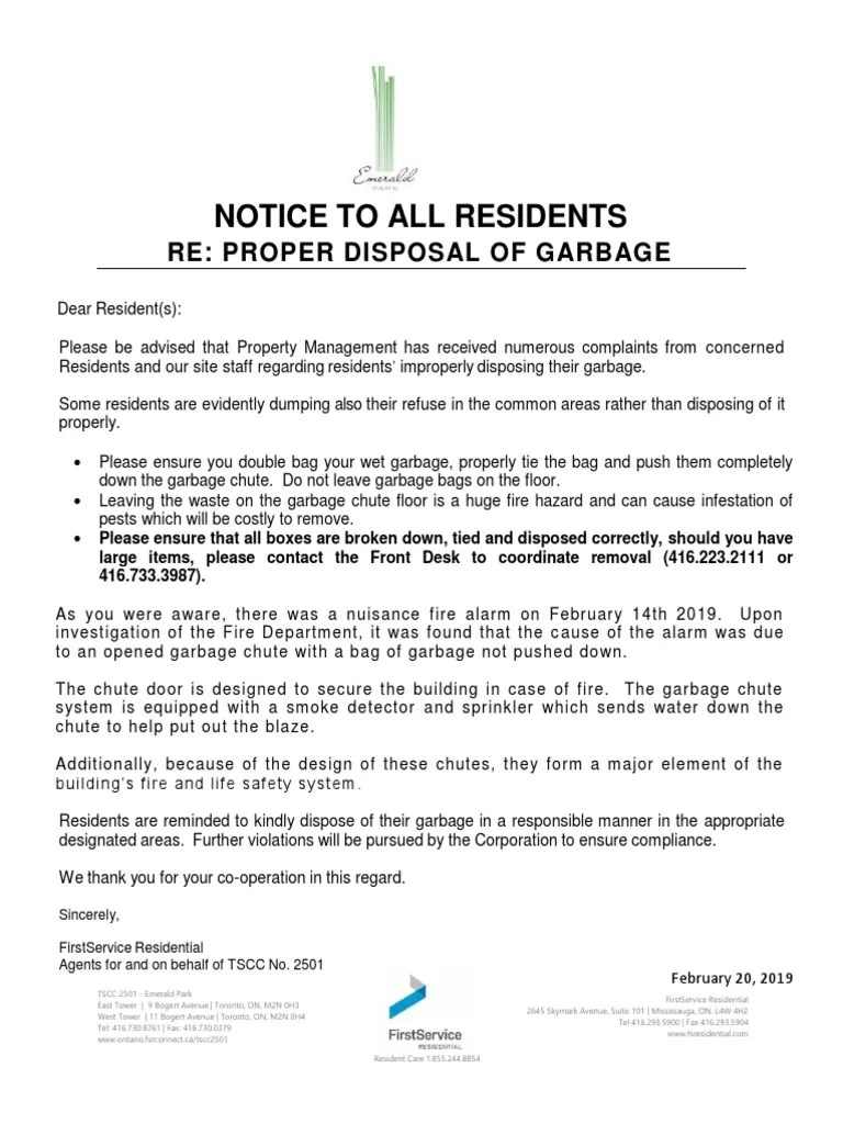 Proper Disposal of Garbage PDF Safety Waste