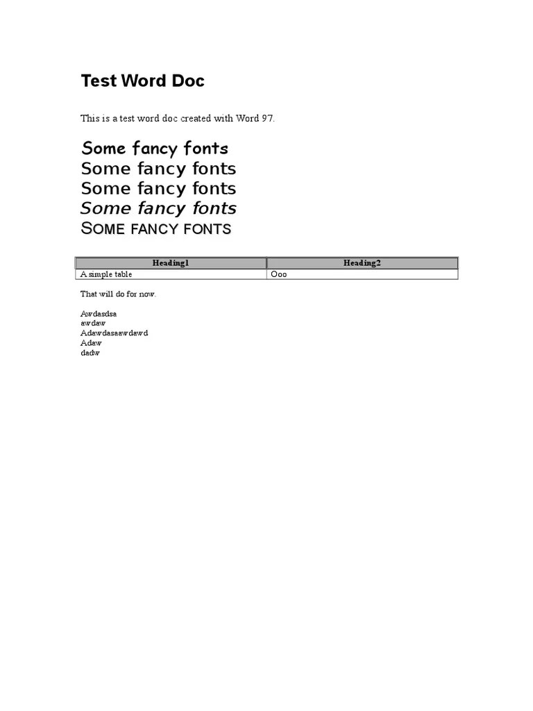 Test Word Doc Some Fancy Fonts Some Fancy Fonts Some Fancy Fonts S PDF