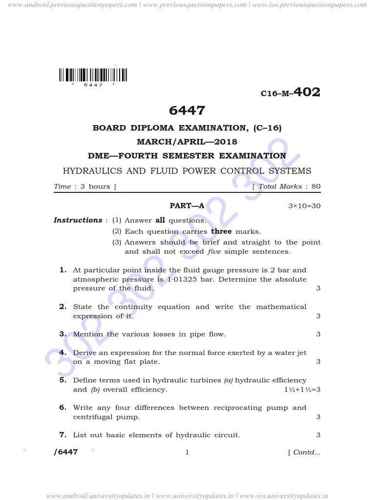 2347 Hydraulics and Fluid Power Control Systems PDF Pump Pressure