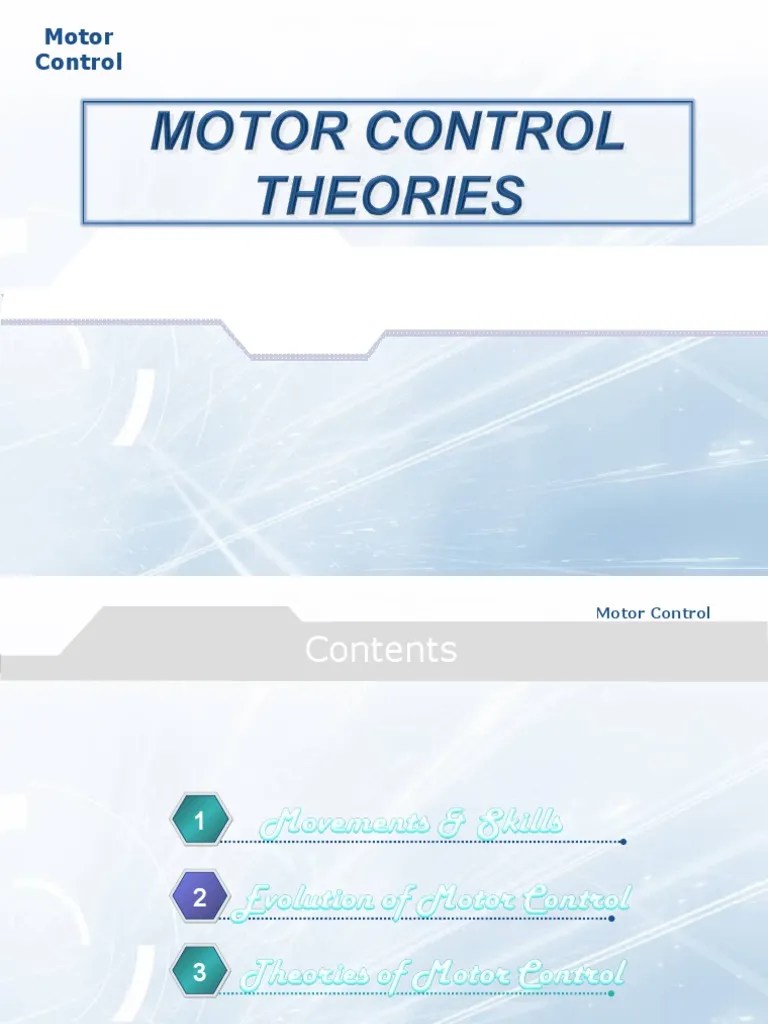 Motor Control Theories PDF Motor Control Nervous System
