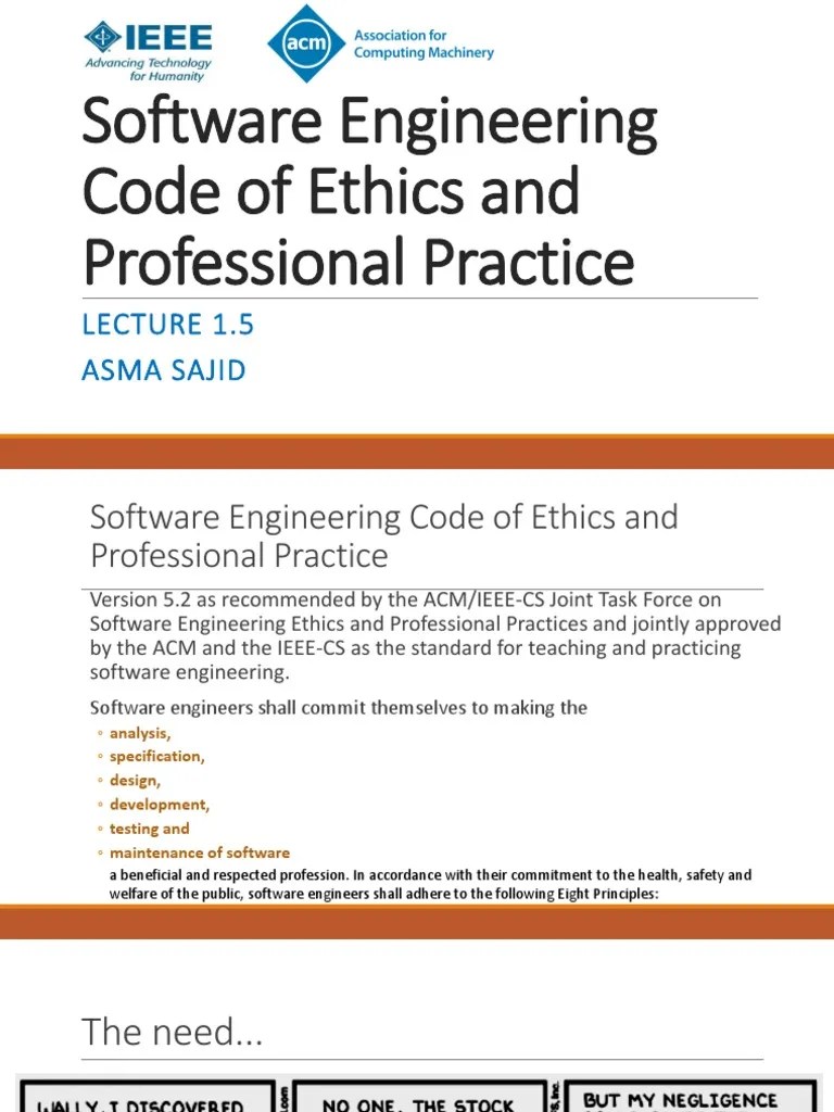 Software Engineering Code of Ethics and Professional Practice