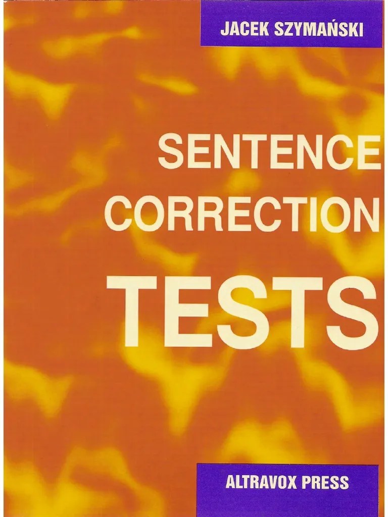 Sentence Correction Tests Jacek Szymanski PDF PDF