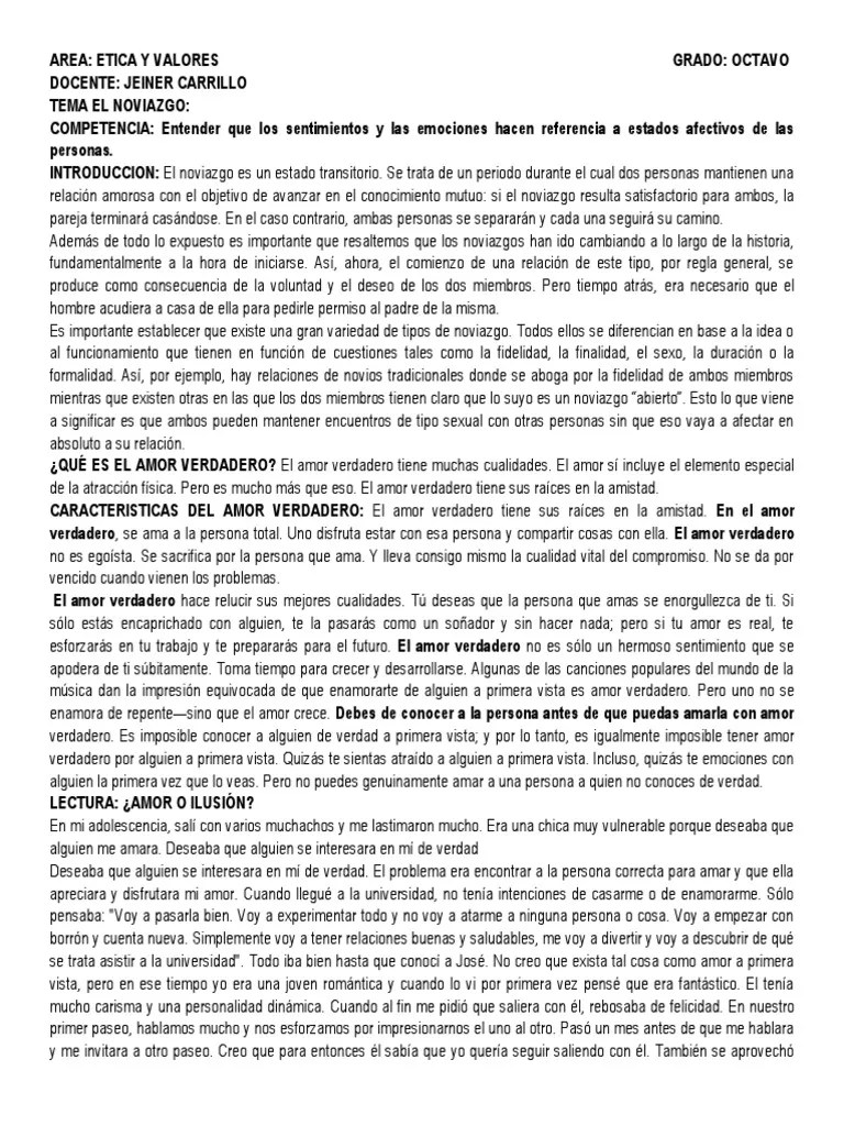 ETCA OCTAVO 2019 LECTURA EL NOVIAZGO.docx Amor