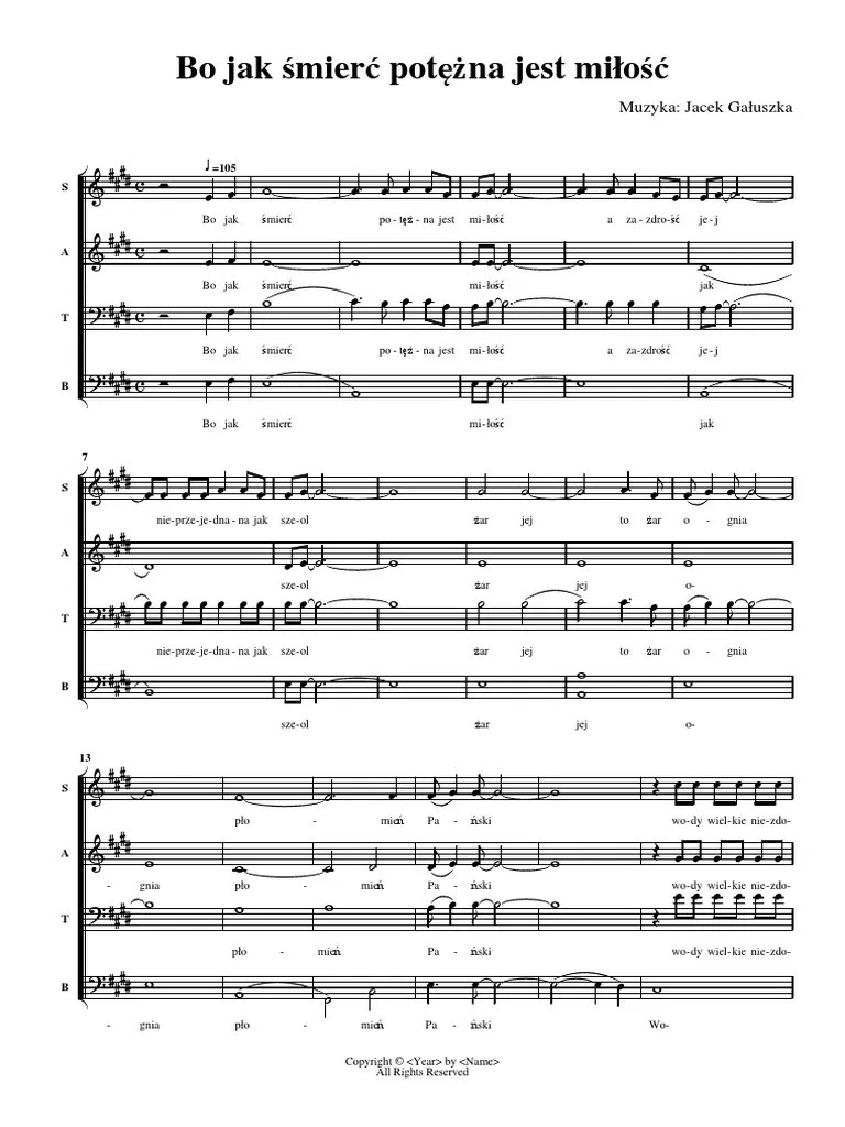 Bo Jak Śmierć Potężna Jest Miłość