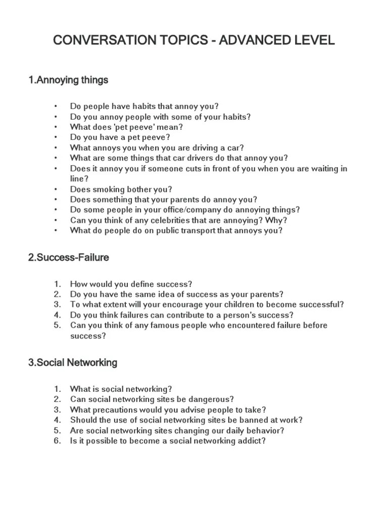 English Conversation Topics Advanced PDF News Job Interview