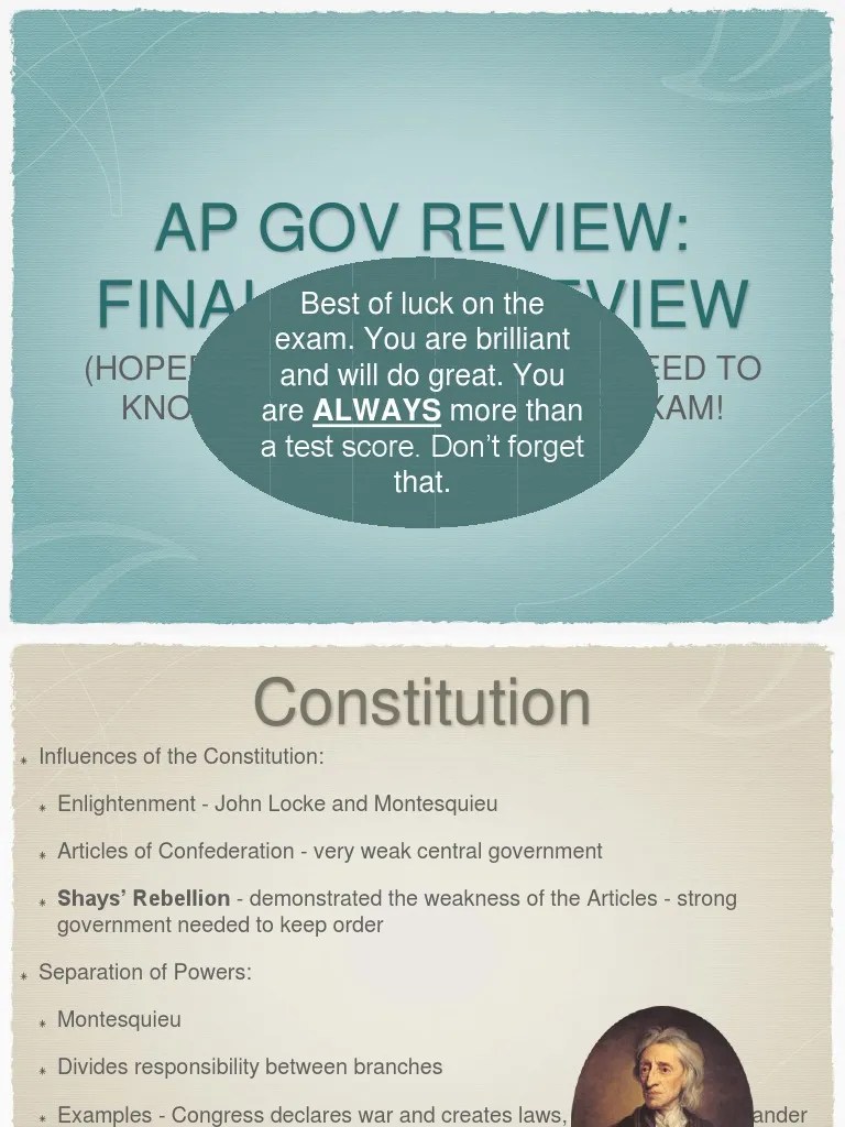 AP Gov Review Final Exam Review Final United States