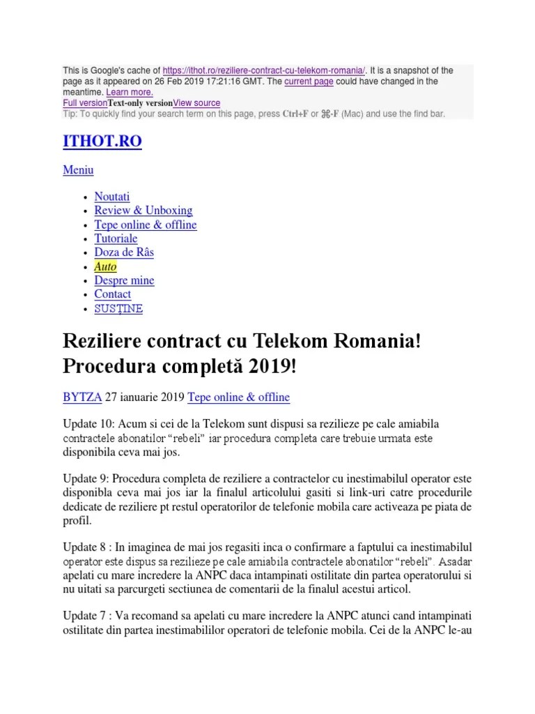În cazul în care vrei să renunți la contract, dar ai. Coace Linia De Vedere PoliticÄƒ Fax Telekom Reziliere Mohba Org