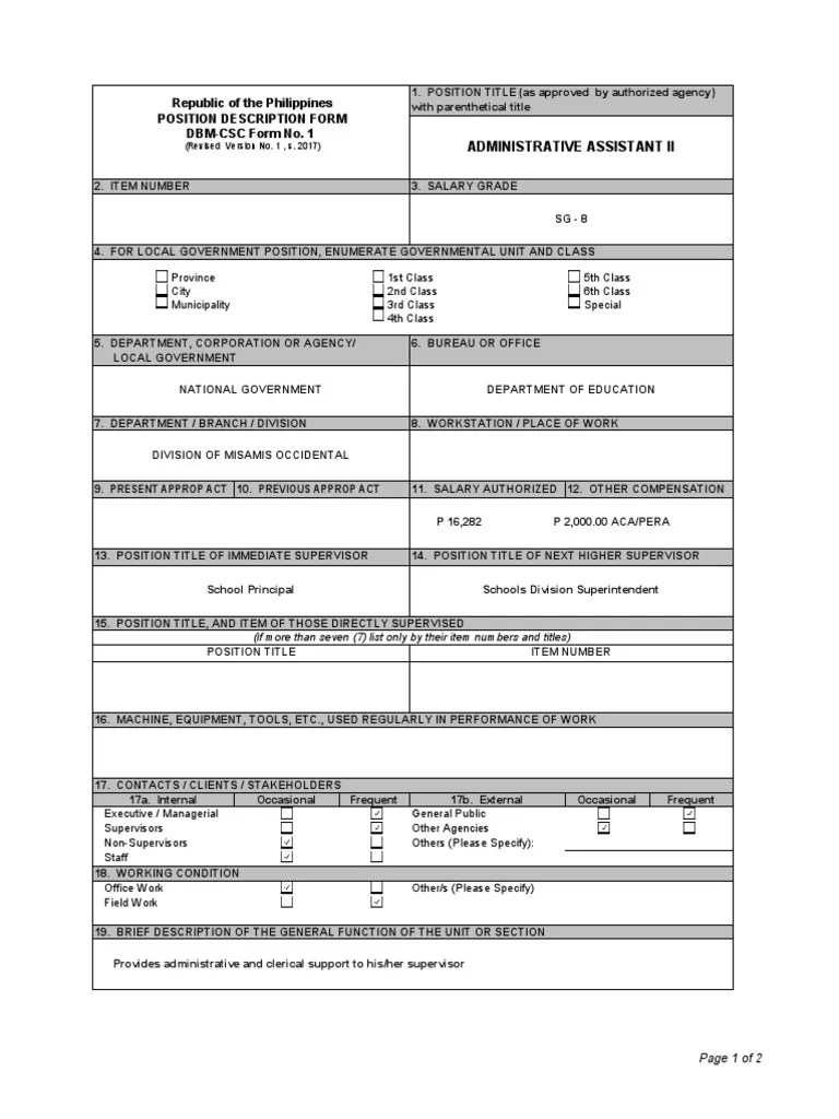 POSITION DESCRIPTION FORM (PDF) ADAS II.pdf Government Politics