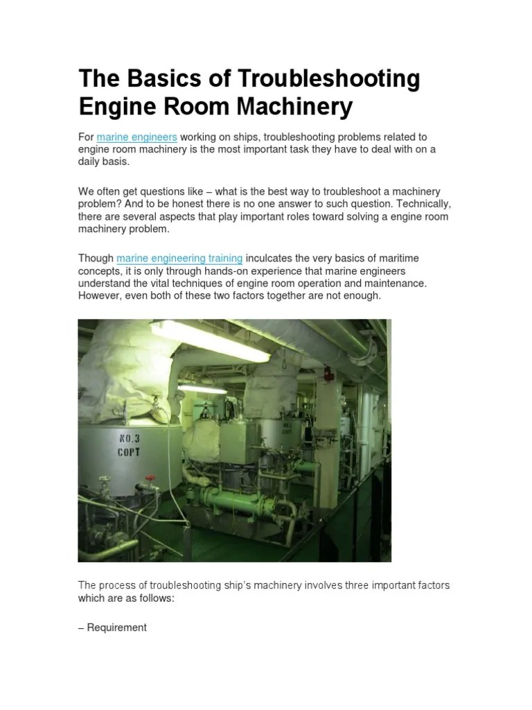 The Basics of Troubleshooting Engine Room Machinery PDF