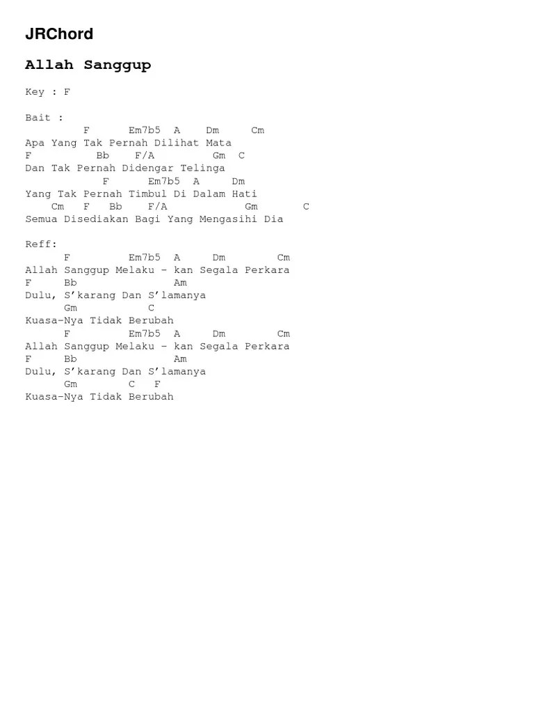 Allah Sanggup Chord Blog Soal