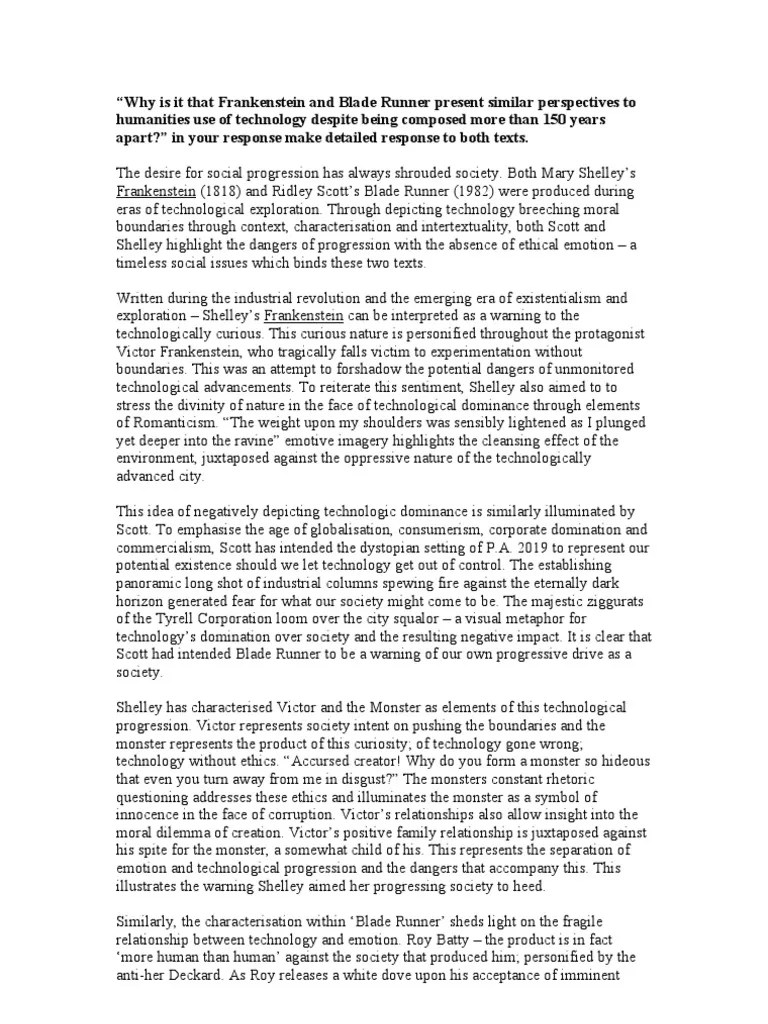 Frankenstein essay