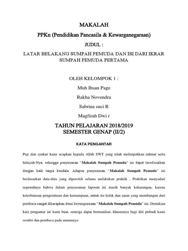 MAKALAH LATAR BELAKANG SUMPAH PEMUDA and | PDF