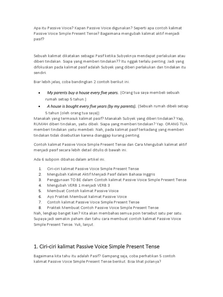 Apa Itu Passive Voice | PDF